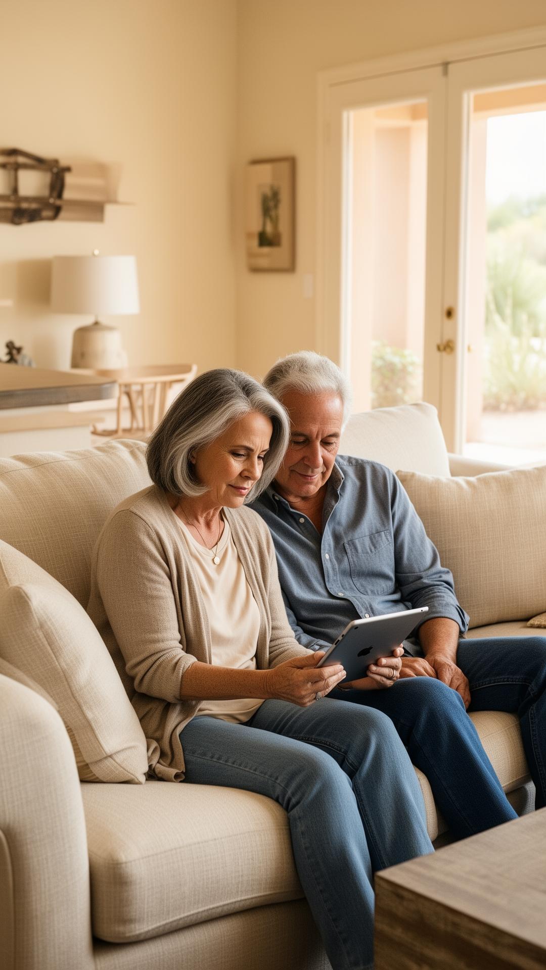 A couple reviewing their estate plan together at home