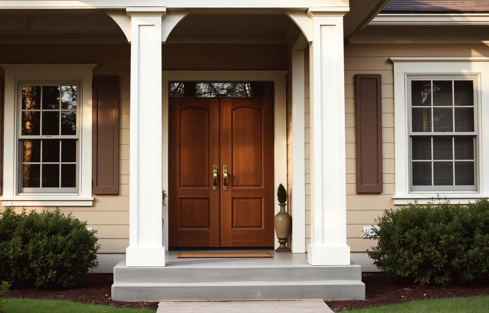 The welcoming front porch and entry of a family home