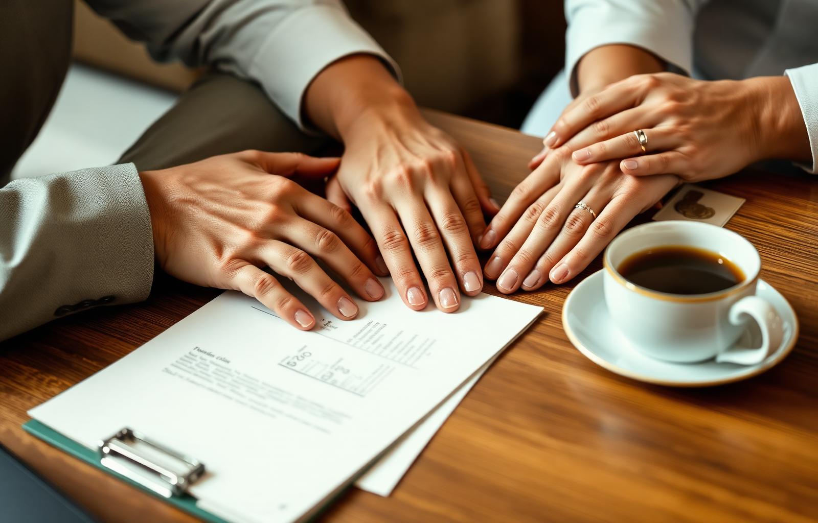 A handwritten Last Will document, fountain pen, and coffee on a wooden desk