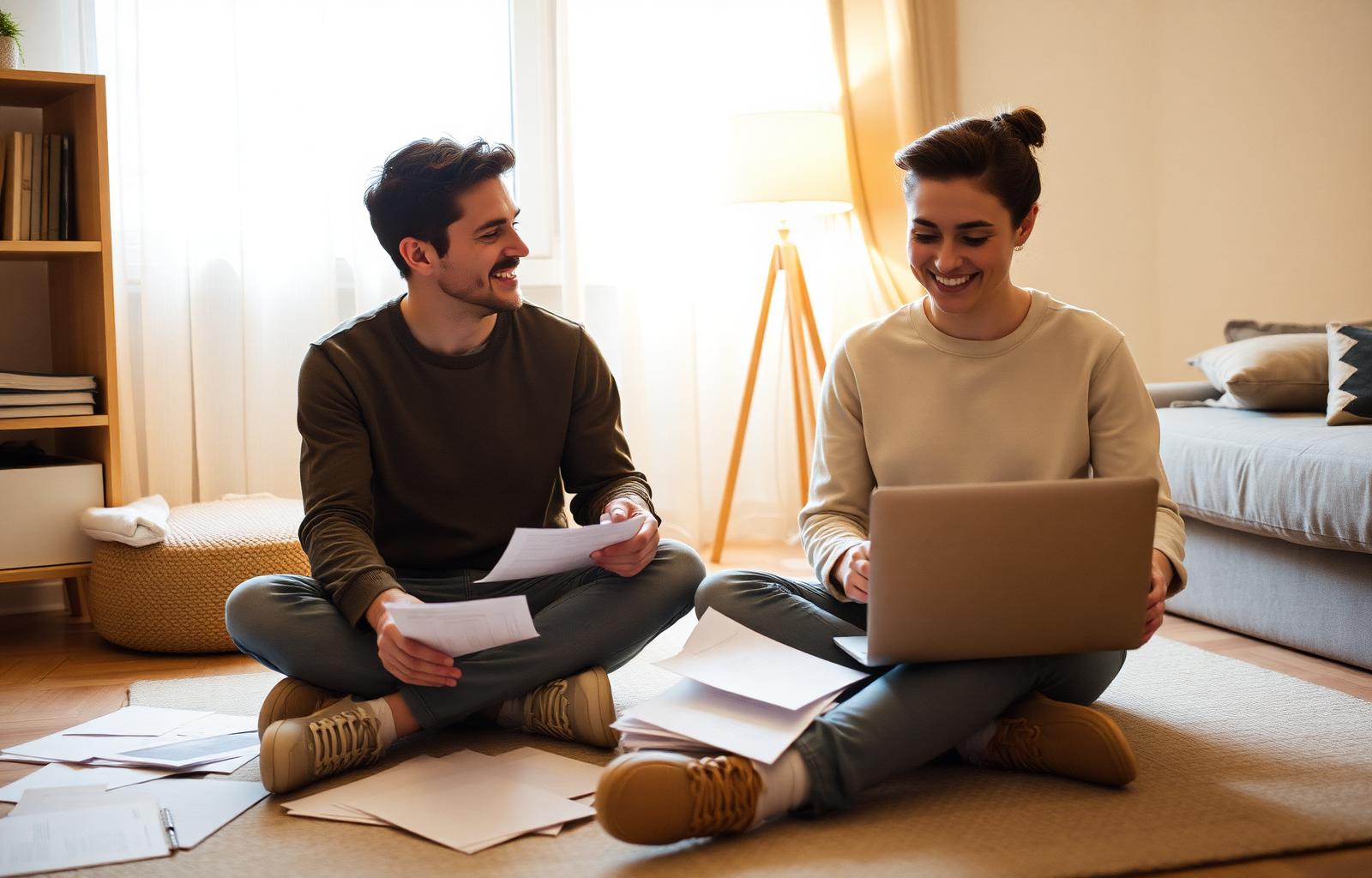 A father walking outdoors with his young child on a tree-lined street
